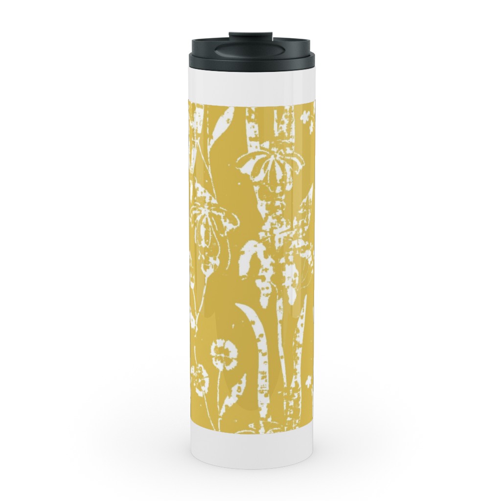 Distressed Iris - Sunshine Stainless Mug, White, , 20oz, Yellow, Classic Yellow