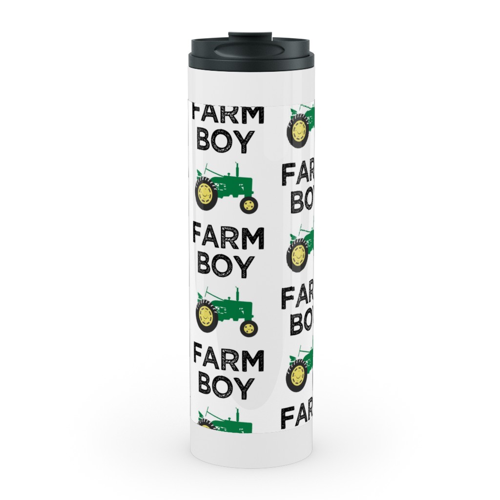 Farm Boy - Tractor Green Stainless Mug, White,  , 20oz, Green