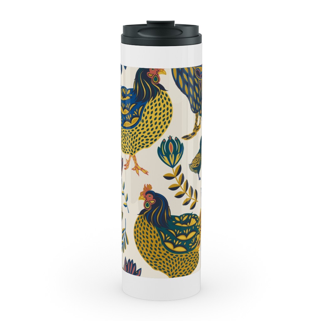 French Farm - Multi Stainless Mug, White,  , 20oz, Multicolor