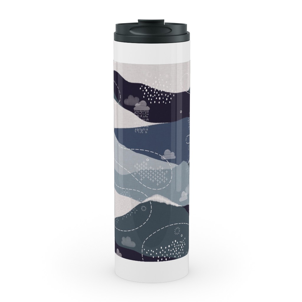 Ever Blue Mountains - Multi Stainless Mug, White,  , 20oz, Blue