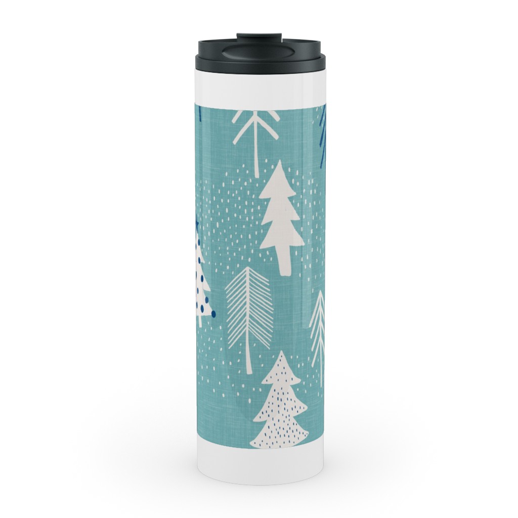 Evergreen Forest Stainless Mug, White, , 20oz, Blue, Sea