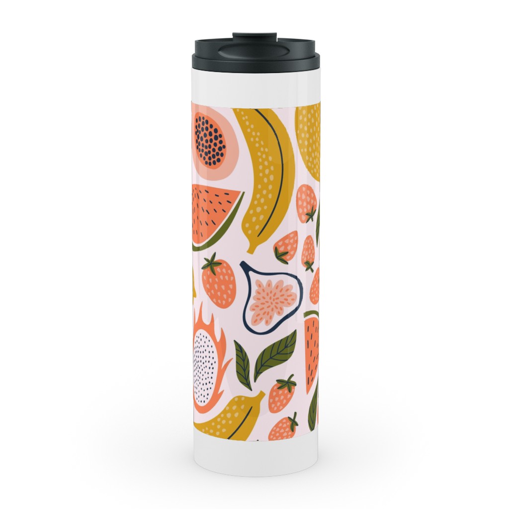 Summer Fruits - Orange Stainless Mug, White,  , 20oz, Orange