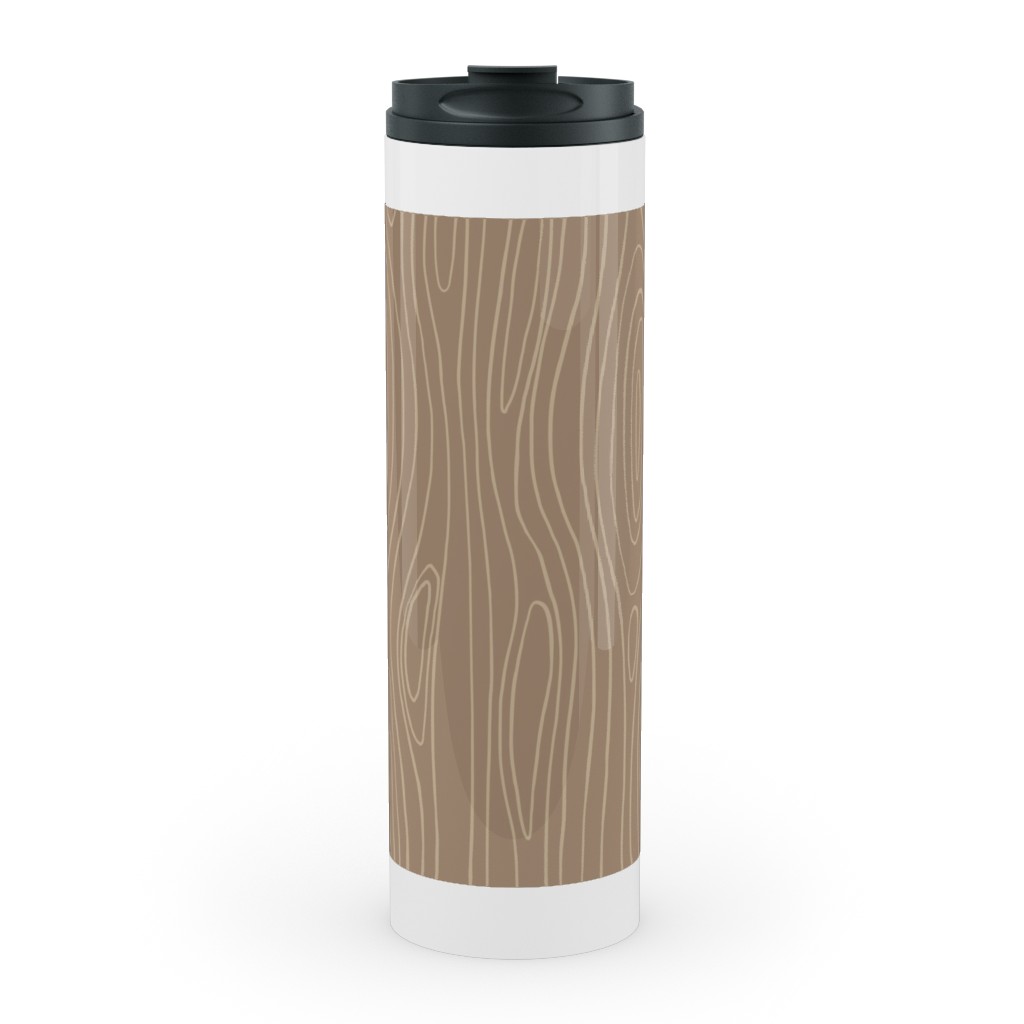 Wood Grain Stainless Mug, White,  , 20oz, Brown