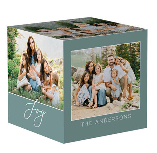 Scripted Family Sentiment Photo Cube, Blue