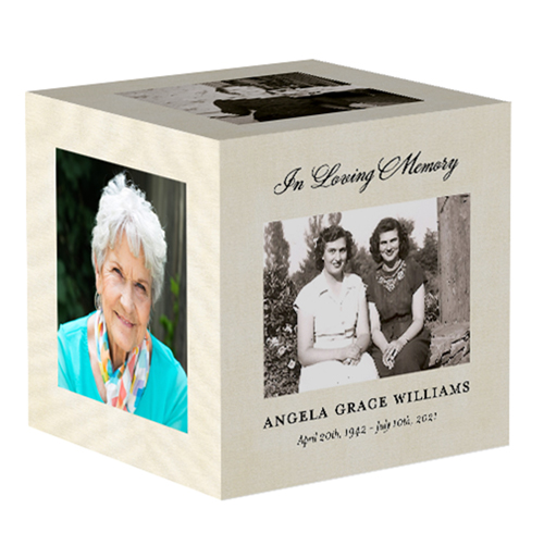 Classic Loving Memory Photo Cube, Beige