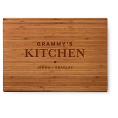 Seasonally Script Personalized Bamboo Cutting Board - 10x14