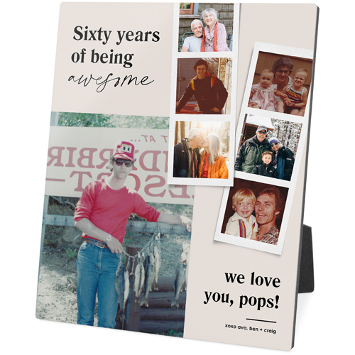 Through the Years Collage Desktop Plaque, Rectangle, 8x10, Black, black