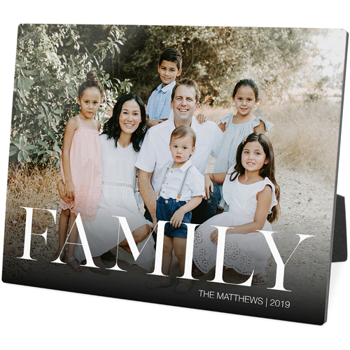 Family Photo Desktop Plaque, Rectangle Ornament, 8x10, White