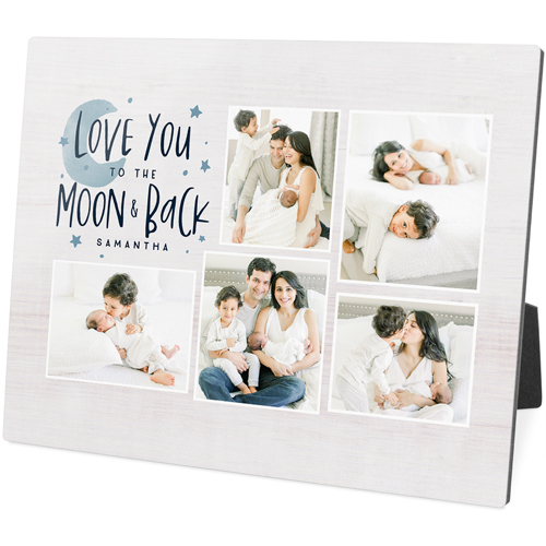 Love You To The Moon And Stars Desktop Plaque, Rectangle Ornament, 8x10, Blue