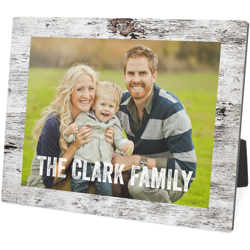 Printed Weathered Faux Wood Landscape Desktop Plaque, Rectangle, 8x10, Beige