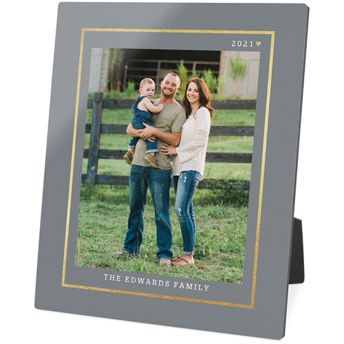 Simply Elegant Frame Desktop Plaque, Rectangle, 8x10, Gray