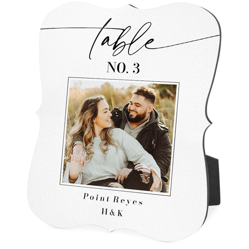 Table Sign Desktop Plaque, Bracket, 8x10, White, white