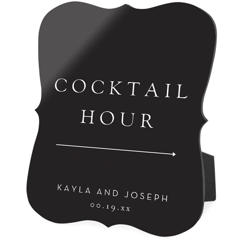 Wedding Direction Sign Desktop Plaque, Bracket, 8x10, Gray, charcoal