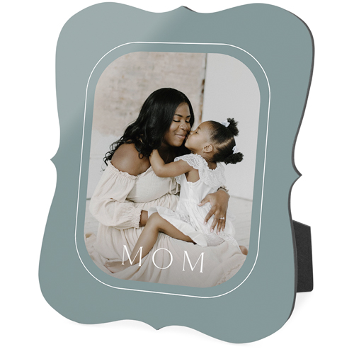 Mom Round Border Desktop Plaque, Bracket, 8x10, White, white