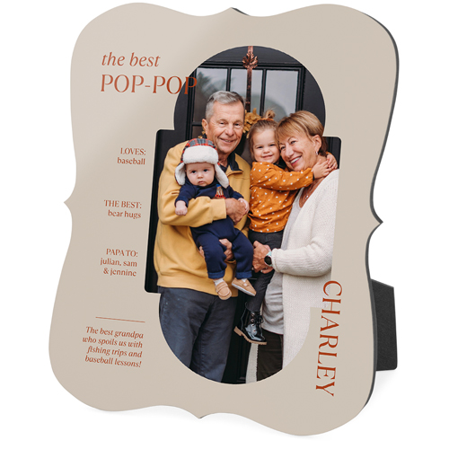 Favorite Infographic Desktop Plaque, Bracket, 8x10, Beige, wheat