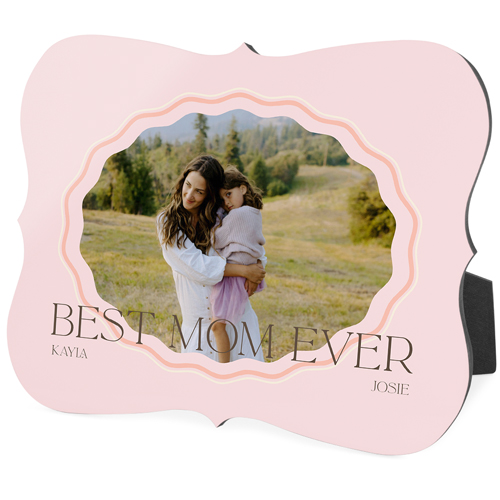 Rippled Border Desktop Plaque, Bracket, 8x10, Pink