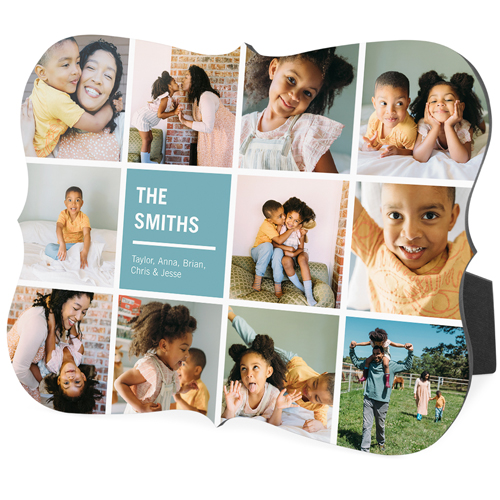 Tiled Collage Desktop Plaque, Bracket, 8x10, Blue, sea