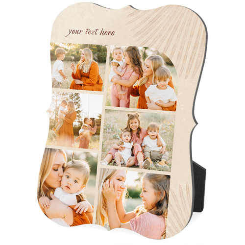 Boho Foliage Desktop Plaque, Bracket, 5x7, Brown, taupe