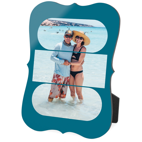 Connected Frames Desktop Plaque, Bracket, 5x7, Blue, peacock