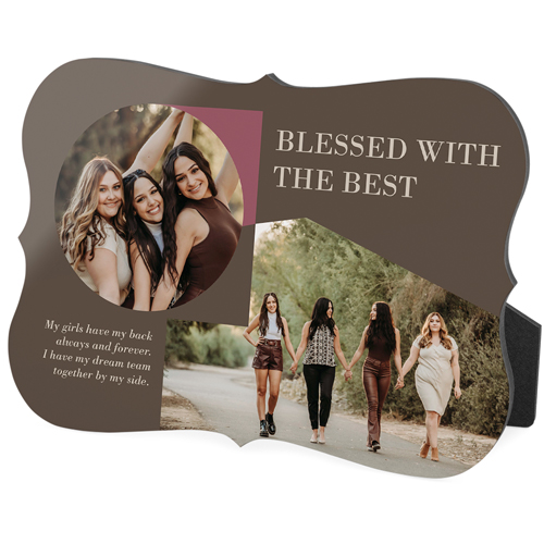 Geometric Frames Desktop Plaque, Bracket, 5x7, Brown, taupe