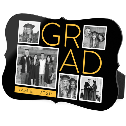 Grad Desktop Plaque, Bracket, 5x7, Black