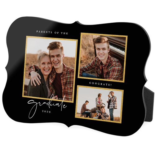 Delicate Grad Script Desktop Plaque, Bracket, 5x7, Black