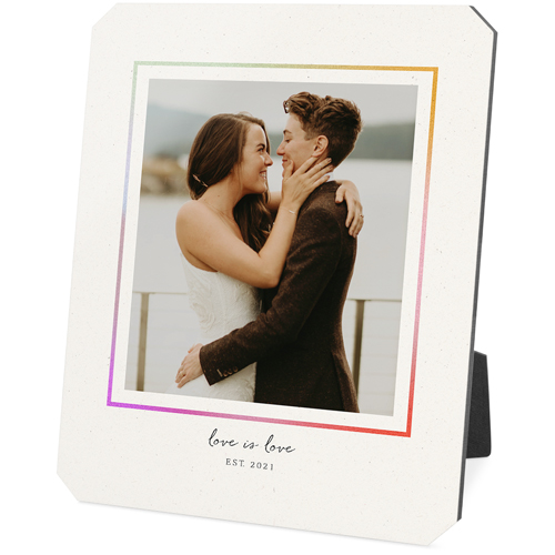 Rainbow Border Desktop Plaque, Ticket, 8x10, Beige