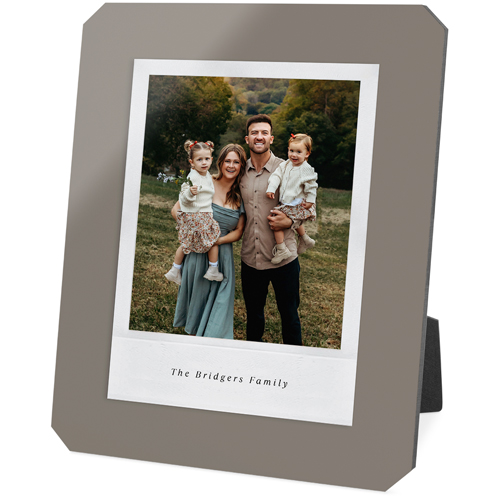 Simple Photo Frame Desktop Plaque, Ticket, 8x10, Gray, ash