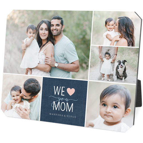 We Love Mom Desktop Plaque, Ticket, 8x10, Pink