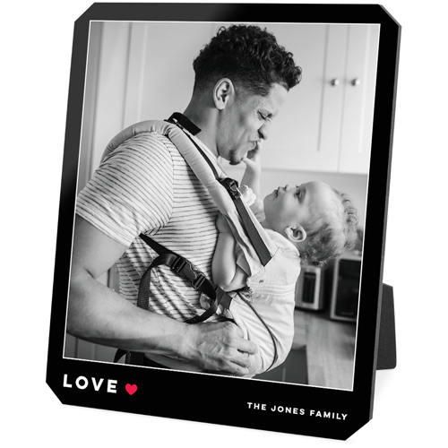Modern Love Heart Desktop Plaque, Ticket, 8x10, Black