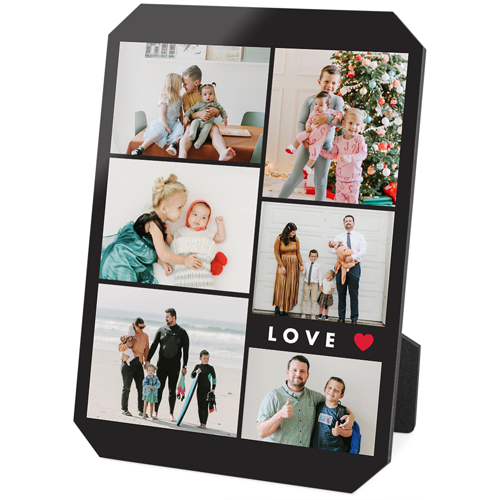 Modern Love Collage Desktop Plaque, Ticket, 5x7, Gray