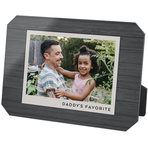 Dark Rustic Frame Desktop Plaque, Ticket, 5x7, Gray, charcoal