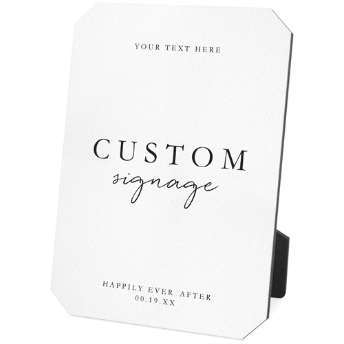 Custom Wedding Signage Desktop Plaque, Ticket, 5x7, White