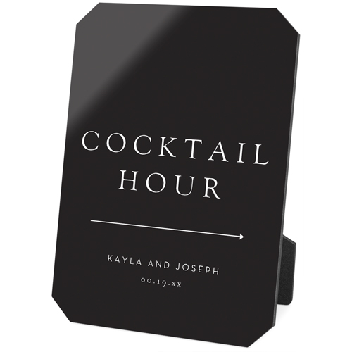 Wedding Direction Sign Desktop Plaque, Ticket, 5x7, Gray, charcoal