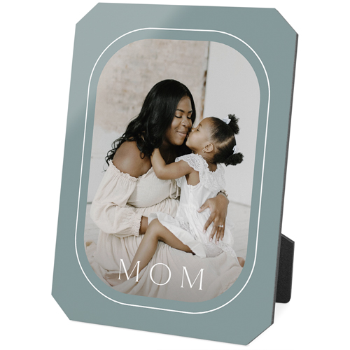 Mom Round Border Desktop Plaque, Ticket, 5x7, White