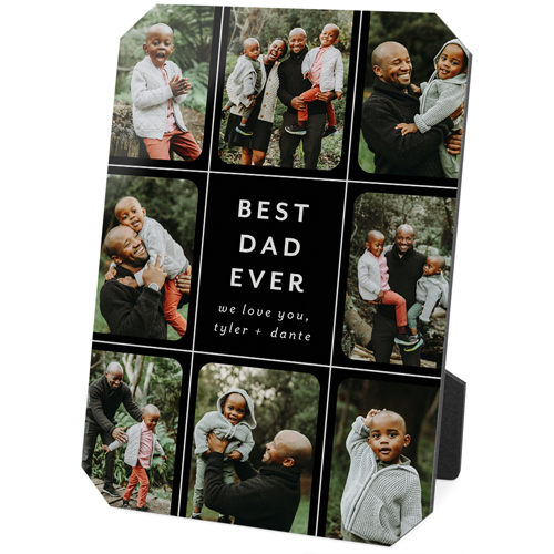 Photo Grid Lines Desktop Plaque, Ticket, 5x7, Black