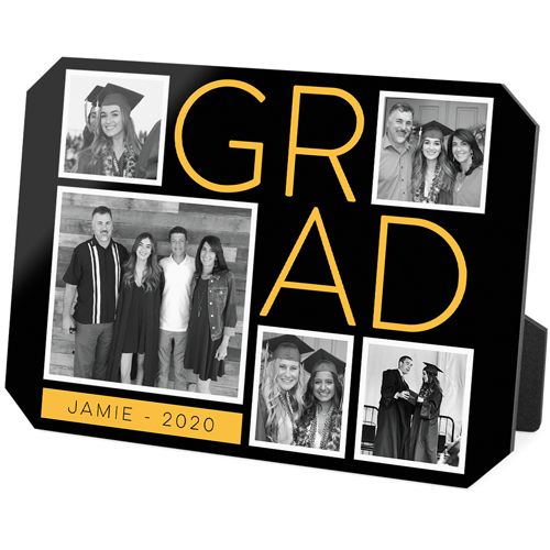 Grad Desktop Plaque, Ticket, 5x7, Black