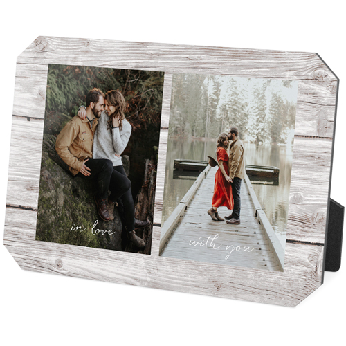 Rustic Faux Wood Desktop Plaque, Ticket, 5x7, Beige
