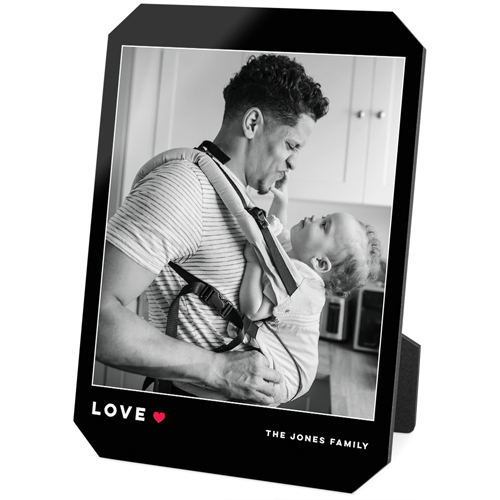 Modern Love Heart Desktop Plaque, Ticket, 5x7, Black