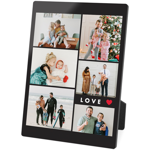 Modern Love Collage Desktop Plaque, Rectangle Ornament, 5x7, Gray