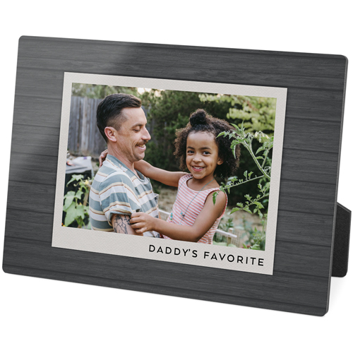 Dark Rustic Frame Desktop Plaque, Rectangle, 5x7, Gray