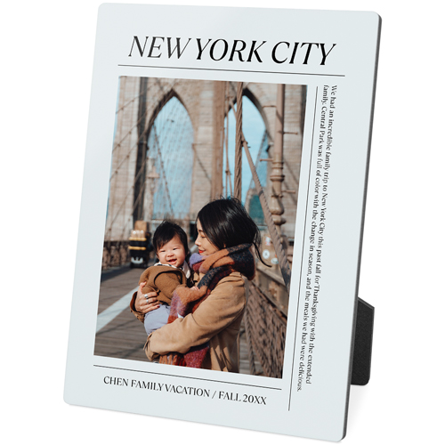 Editorial Snapshot Desktop Plaque, Rectangle, 5x7, Gray