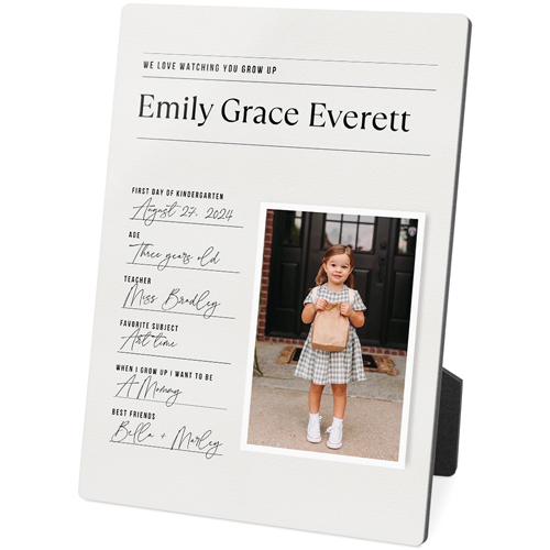 Journal Entry Desktop Plaque, Rectangle, 5x7, White, white