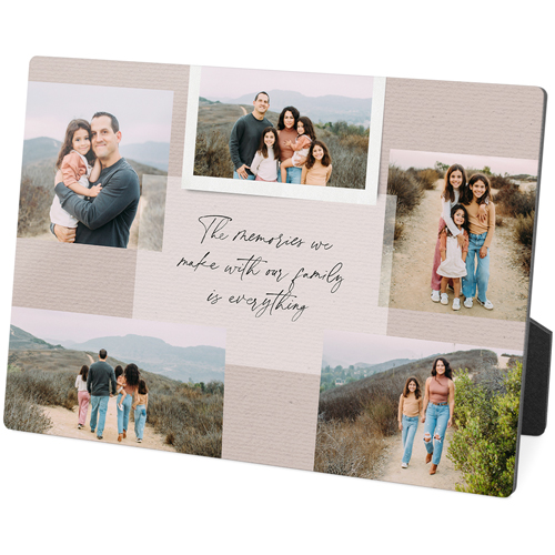 Handwritten Note Collage Desktop Plaque, Rectangle, 5x7, Beige, wheat