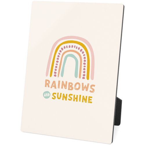 Rainbows & Sunshine Desktop Plaque, Rectangle Ornament, 5x7, Multicolor