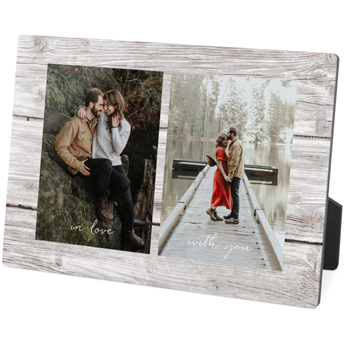 Rustic Faux Wood Desktop Plaque, Rectangle, 5x7, Beige, tan