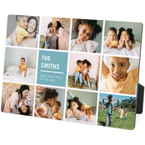 Tiled Collage Desktop Plaque, Rectangle, 5x7, Blue