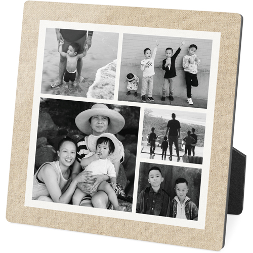 Modern Farmhouse Collage Desktop Plaque, Rectangle, 5x5, White