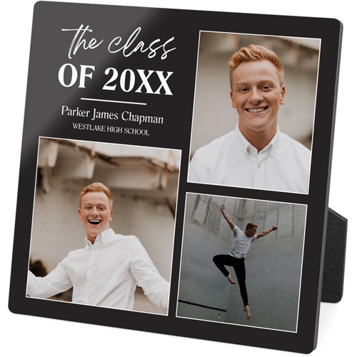 Classic Grad Class Desktop Plaque, Rectangle, 5x5, Gray