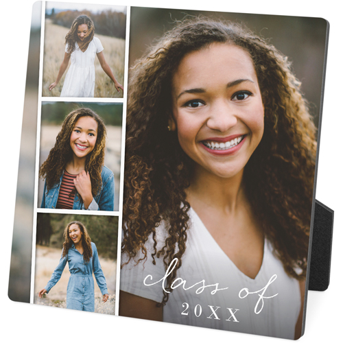 Photo Strip Landscape Desktop Plaque, Rectangle, 5x5, White